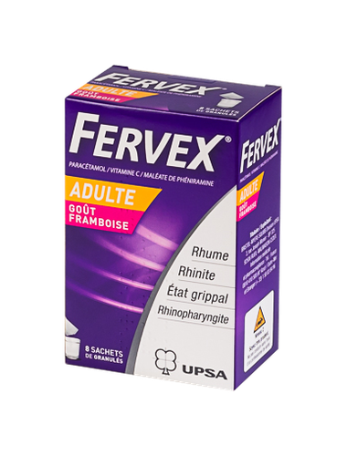 Image FERVEX ADULTE FRAMBOISE 8 SACHETS 