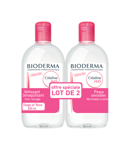 Image Bioderma CRÉALINE H2O eau micellaire peaux sensibles normales à mixtes - lot de 2